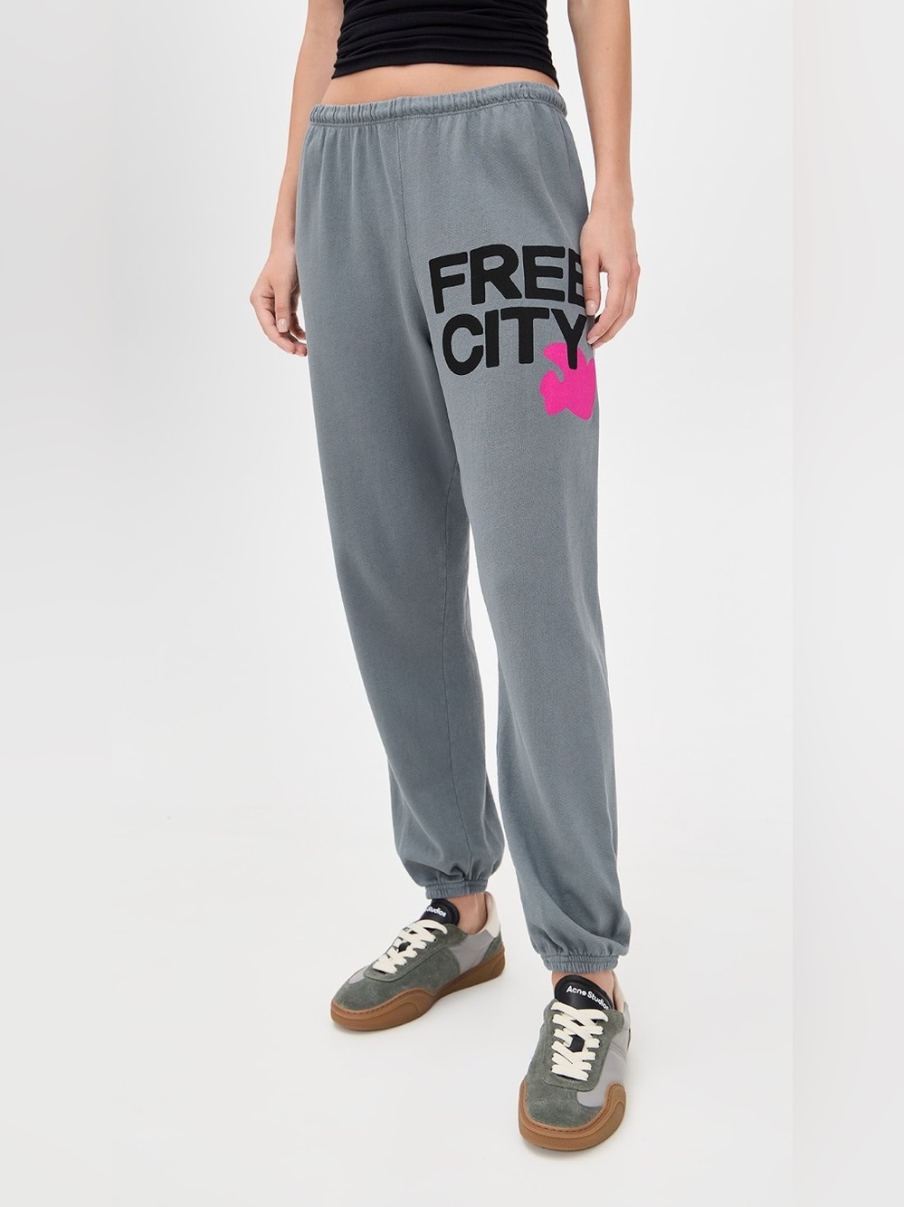 AUTHENTIC FREECITY Grey Art Large Sweatpants Small